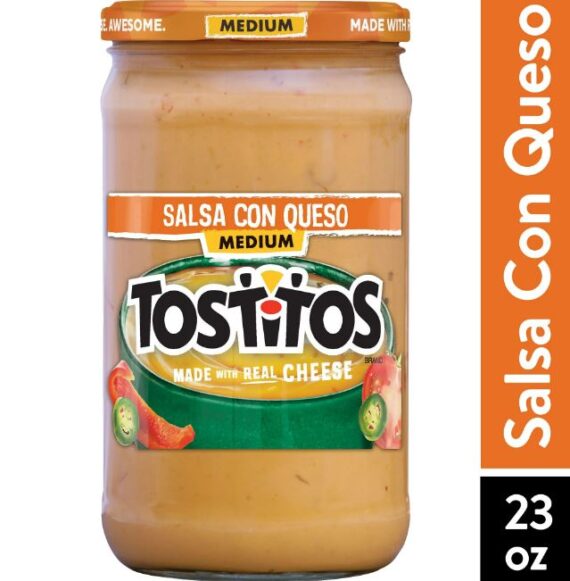 Tostitos Medium Salsa Con Queso, 23 oz Jar